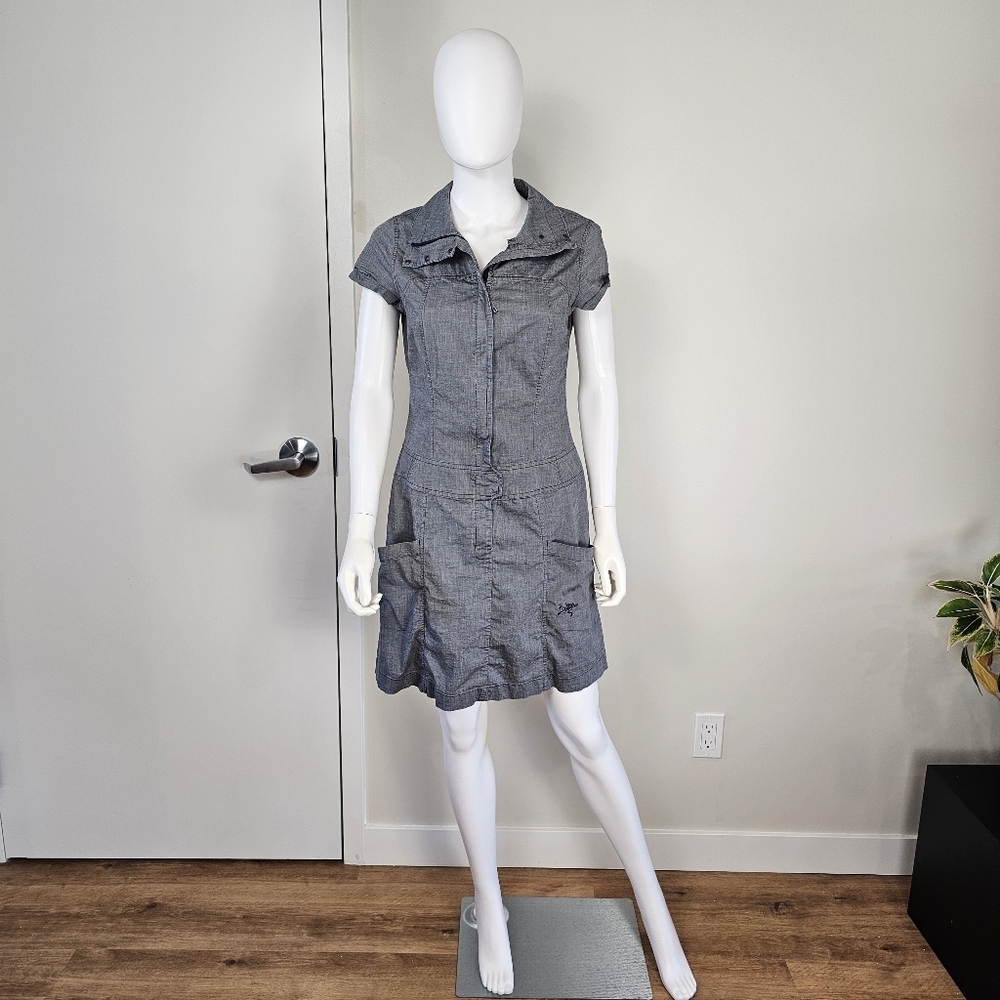Arcteryx Blasa Grey Short Sleeve Collared Utility Dress Sz 8